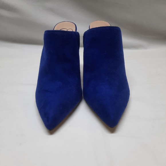 NWOB Diva Katina Stiletto Heel Royal Blue Faux Suede Slip on Mule 6.5 - Picture 2 of 7